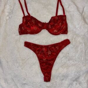 Velvet Red Vintage Lingerie Set